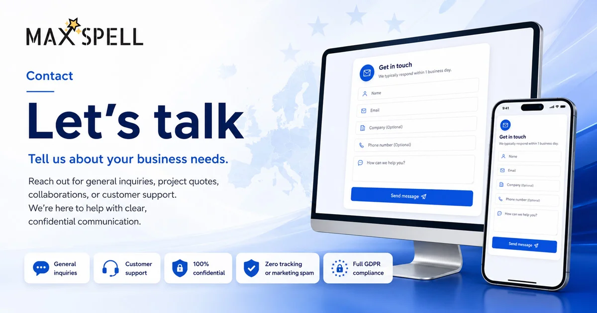 Contact Maxspell for Support, Projects and Consultations